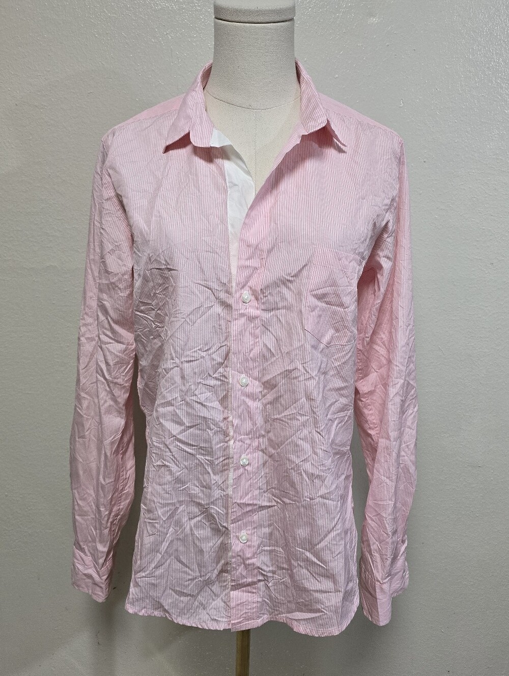 Frank & Eileen Barry Shirt Pink & White Stripes Size Medium